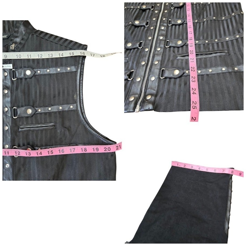 Vintage Goth Men's Studded Vest & D Ring Pants 2 Pc Set Sz L READ DESC - Picture 9 of 13